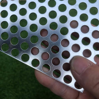 Aluminum Perforated Metal Sheets 16 Gauge 11.8 inch by 5.9 inch Expanded Metal Mesh Aluminum Opening 1/3" 0.32 inch (About 8 mm) Perforated Steel Sheet Aluminum Mesh Screen Decorative Metal Mesh - size: 11.8" X 5.9"