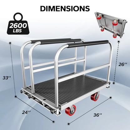 2IN1 Heavy Duty Panel Truck, 36" x 24" Platform Cart