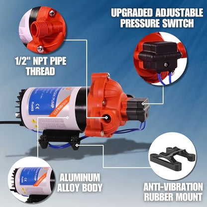 SEAFLO 33W Series 115V AC, 3.0 GPM, 45 PSI Brushless Automatic Demand Diaphragm Water Pressure Pump – Ultra Quiet Operation, Self-Priming, Overload Protection, NSF & UL Certified- 4 Year Warranty! - style: 115V - 3.0 GPM - 45 PSI