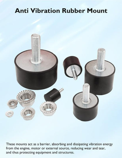 EASYEAH M10 Rubber Vibration Isolator Threaded Stud Shock Absorber - size: VE-M10x28-40x30