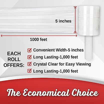 Simply Cool Mini Stretch Wrap 12 Pack 5 Inch 1000 Ft 80 Gauge Shrink Wrap - size: 5-inch