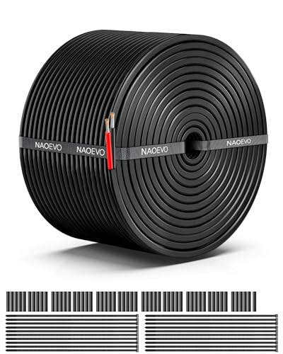 NAOEVO 16 Gauge Wire 2 Conductor, 16 Gauge Automotive Wire 12V Cable, 50FT - size: 50ft, style: 2C-16AWG