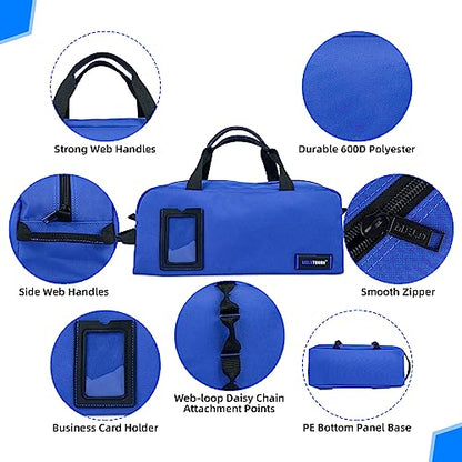 MELOTOUGH Canvas Tool Bag Heavy Duty Tool Tote Bag Combo Kit-1 Medium & 1 Big Tool Organizer Bags for Electrician,Technician,Carpenter (Black&Blue) - color: A-Black & Blue