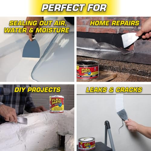 Flex Paste Rubberized Waterproof Sealant Paste, Black, Cartridge, 1-Pack - color: Black, size: Cartridge