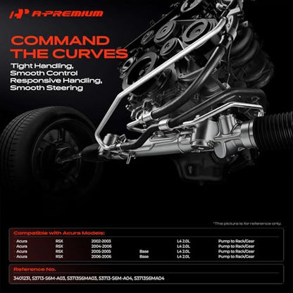 A-Premium Power Steering Pressure Hose Assembly Compatible with Acura