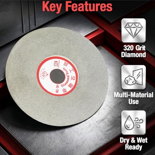 4 Inch 320 Grit Flat Lap Diamond Grinding Disc with 5/8" Arbor Hole - style: 320# Diamond Disc