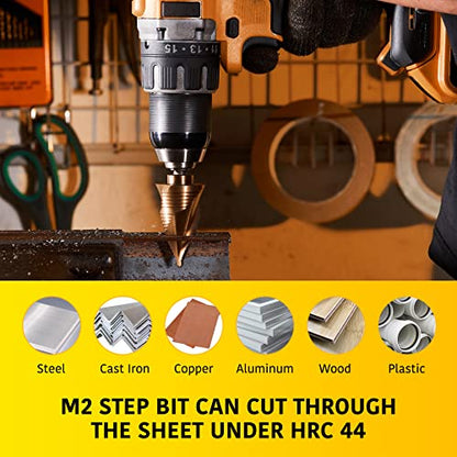 Anfrere Large Step Drill Bit - style: 1pc M2 Larger Bit (Gold)