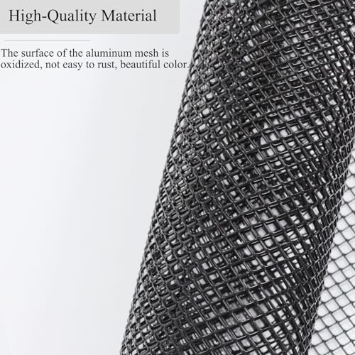Universal Car Grill Mesh 40" x 13", Black-Painted Aluminum Alloy Automotive Grille Insert, Multifunctional Grille Mesh Roll (black, 6x12mm Rhombic Hole)