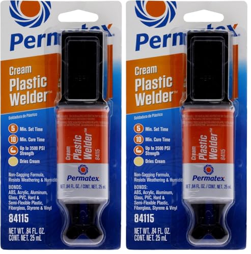 Permatex 84115 5-Minute Plastic Weld Adhesive, 0.84 oz.,Black (Pack of 2) - size: 0.84 Fl Oz (Pack of 2)