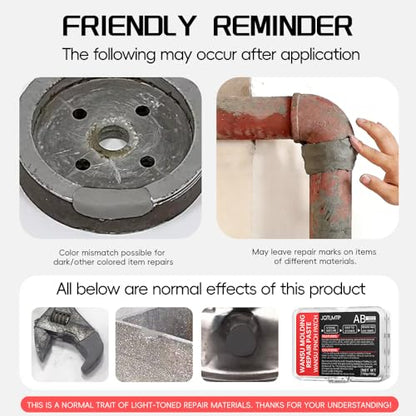 Steel Epoxy Putty 2 Part, Metal Repair High Strength Heat Resistant - color: Grey