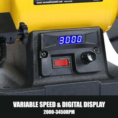 Woodskil Digital Display 8" Variable Speed Bench Grinder for Knife,3/4HP,5A - size: 8" Variable Speed Grinder
