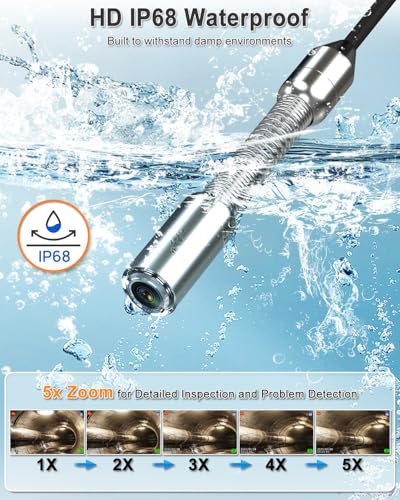 Sewer Camera, IP68 Drain Sewer Pipe Endoscope Camera 4.3" Screen with 32GB DVR,Borescopes Plumbing 8500mah Battery DVR Video Recording for Plumber (Camera 18MM) - size: Camera 18MM