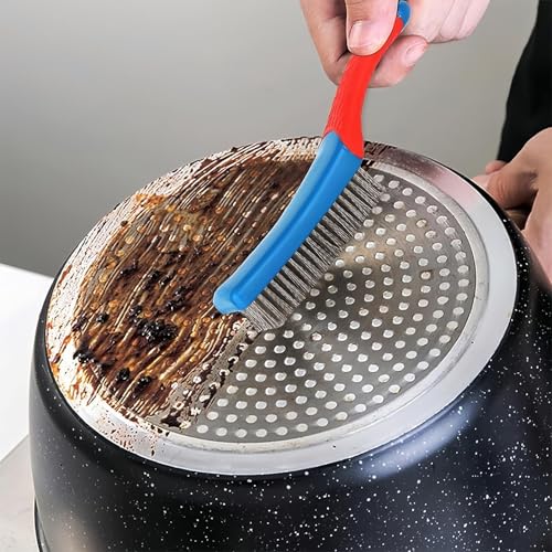 Handheld Steel Wire Cleaning Polishing Brush, Comfort Grip Abrasive Brush, Durable Maintenance Tool for Bead Collectibles Hardware Mold Cleaning