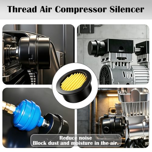 4pcs Air Compressor Replacement Filter Elements,Air Compressor Intake Paper Filter Sound Muffler Accessories for generators,blowers, exhaust ports H-068 (Pack of 2) - size: Replacement Filter (Pack of 2)