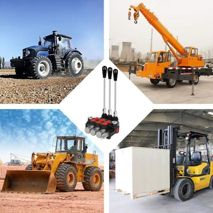 Hydraulic Flow Control Valve, 3 Spool 11 GPM G Ports Hydraulic Directional Control Valves Adjustable Relief Double Acting Parallel Center Tractor Loader W/Small Tractors/Tanks Loaders Log Splitters - size: 3 Spool 11 GPM