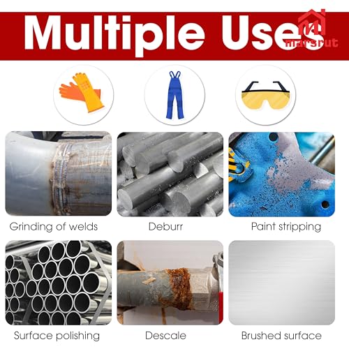 8 Inch Wire Wheel for Bench Grinder, Crimped Carbon Steel Round Brush with 1/2" 5/8" 3/4" 7/8" 1" Spacer Arbors, 0.012" Wire, for Paint Rust Removal Deburring Descaling Polishing Finishing Grinding