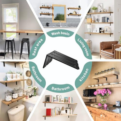 Countertop Support Brackets 4 Pack L Bracket Countertop Brackets 20" x 8" x 2.5" Heavy Duty 3/8" Thick Shelf Brackets Metal Corbels L Shape Bracket for Wood Shelf/Quartz/Granite/Concret Countertops - size: 20 Inch, style: Black-4 Pack
