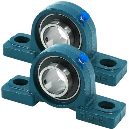 CHR 2 Pack UCP206-20Pillow Block Bearings | Mounted Pillow Block Bearings - Chrome Steel with 1 1/4" Bore | ISO 9001-2015 Certified - size: 2, style: UCP206-20