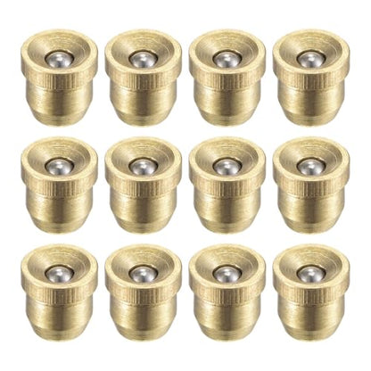 uxcell Brass Push Button Flange Grease Oil Cup 4mm Ball Oiler for Lubrication System 12Pcs - size: 4mm