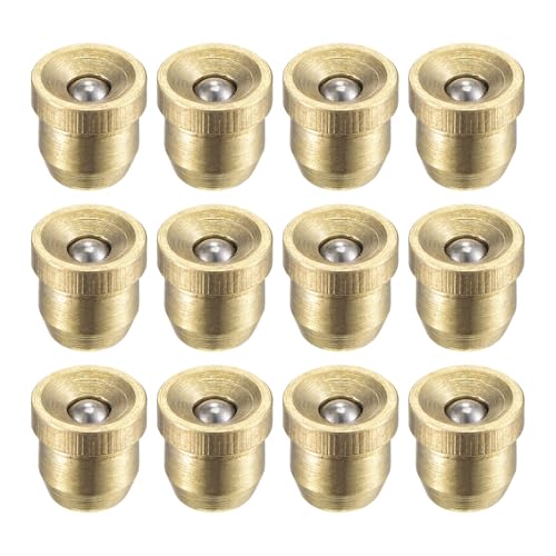 uxcell Brass Push Button Flange Grease Oil Cup 4mm Ball Oiler for Lubrication System 12Pcs - size: 4mm