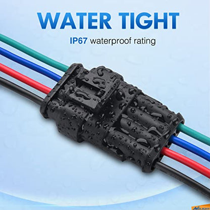 Nilight 10 Pack 4Pin Electrical Wire Connectors Male and Female Plug Socket - size: 4Pin Wire Harness 10Sets