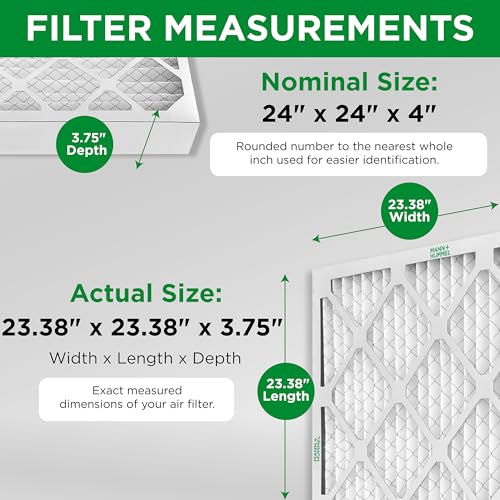 MANN+HUMMEL 24x24x4 MERV 8 Pleated 4" AC Furnace Air Filter. 2 Pack - style: 24 x 24 x 4