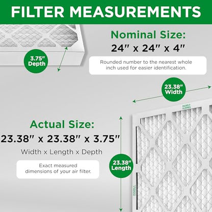 MANN+HUMMEL 24x24x4 MERV 8 Pleated 4" AC Furnace Air Filter. 2 Pack - style: 24 x 24 x 4