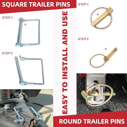 AMUNOK 279Pcs Heavy Duty Carbon Steel Pin Assortment, Hitch Lock & R-Clip - size: 18 Sizes