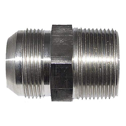 RFS Stainless Steel JIC Flared Tube Fitting, Straight, 1/4" Tube OD JIC Male x 1/4" NPT Male - size: 1/4"JIC x 1/4"NPT