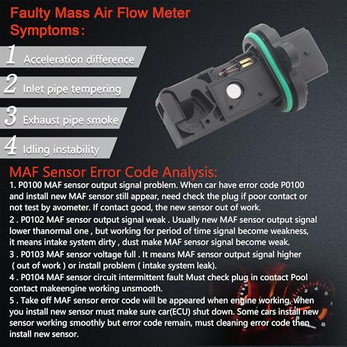 Mass air Flow Sensor Meter Compatible with Chevrolet Cruze 1.6L 17-19; Sonic 1.4L 12-20; Trax 1.4L 13-20 & Buick Encore 1.4L 13-20; Verano 2.4L 12-17 & More Replace OE 0280218419 SU15245