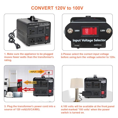1000W US 120V to 100V JP Japan Voltage Converter Step Down/Up Transformer