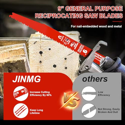 10 Pack 9 Inch 8/14TPI Reciprocating Saw Blades for Diablo Sawzall Blades - size: 9 Inch 8/14TPI