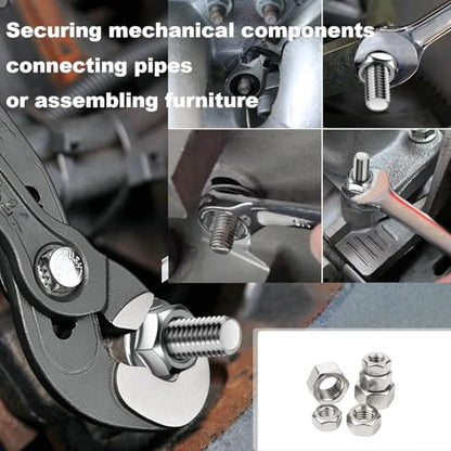 550Pcs SAE & Metric Hex Nuts Kit, 304 Stainless Steel Hex Nut Kit - size: Metric and SAE Kit---550Pcs