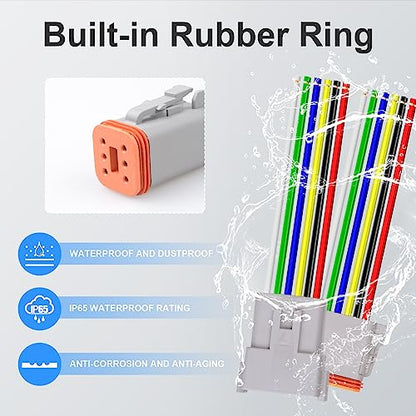 Exqutoo 4Pack 8-Pin DT Connector Male and Female Wire Connectors - size: 8-pin/4pack