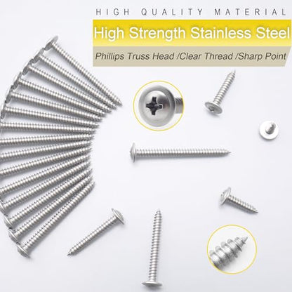 JEGONFRI 150PCS #8 x 1 410 Stainless Steel Self Tapping Wood Screws - size: #8 x 1" Single, style: Self-tapping - Truss