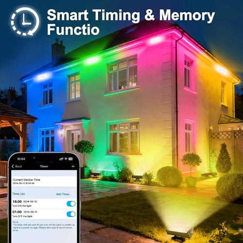 Smart Flood Light Outdoor, RGBCW 360W, IP66, WiFi APP & RF Remote - size: 360W RGB+Tunable White(2700-6500K)