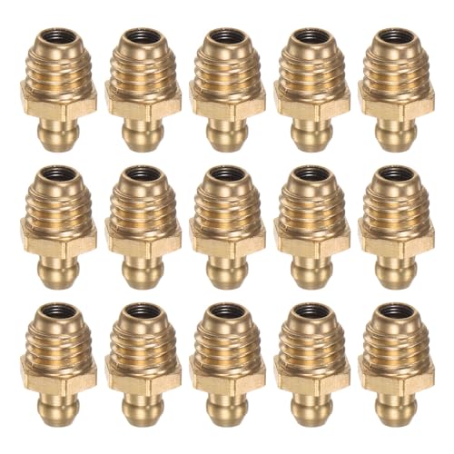 HARFINGTON 15pcs Brass Straight Grease Fitting M10x1.5mm Metric Thread Hydraulic Grease Nipple Accessories for Car - size: M10x1.5