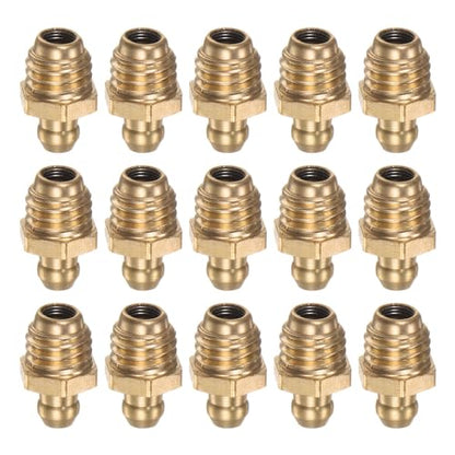 HARFINGTON 15pcs Brass Straight Grease Fitting M10x1.5mm Metric Thread Hydraulic Grease Nipple Accessories for Car - size: M10x1.5