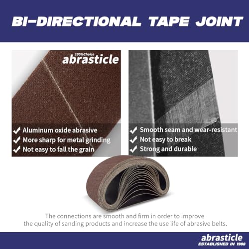 18 Pcs 3 x 24 Inch Assorted Aluminum Oxide Sanding Belt - 60/80/120/150/240/400 Grit - size: 3x24(18pcs)