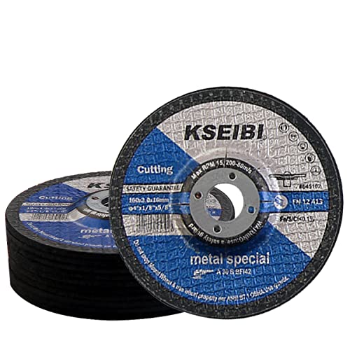KSEIBI 1/8-Inch Metal Cutting and Grinding Disc Depressed Center Cut Off Grind Wheel (4 inch - 10-Pack) - size: 4" x 1/8"