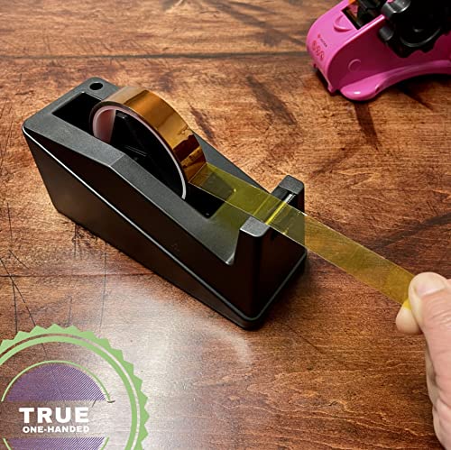 Echomerx Desk Tape Dispenser, One-Handed, Weighted Non-Slip, 1" & 3" Cores