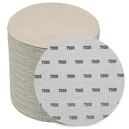 6 Inch 25 PCS 7000 Grit Sanding Disc Wet Dry Sandpaper Hook Loop Sand Paper - style: Grit 7000