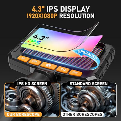 3.9mm Two-Way Articulating Borescope, Endoscope Camera with Light