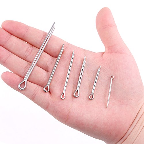 Glarks 90Pcs 304 Stainless Steel Cotter Pin Clip Key Fastner Fitting Assortment Kit