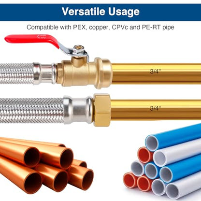 Heavy Duty 24" Braided Stainless Steel Hot Water Heater Hose – 3/4 Inch FIP x 3/4 Inch Ball Valve, Push-to-Connect Brass Fitting - size: stainless steel 3/4"Ball Valve x 3/4"FIP, 24"L