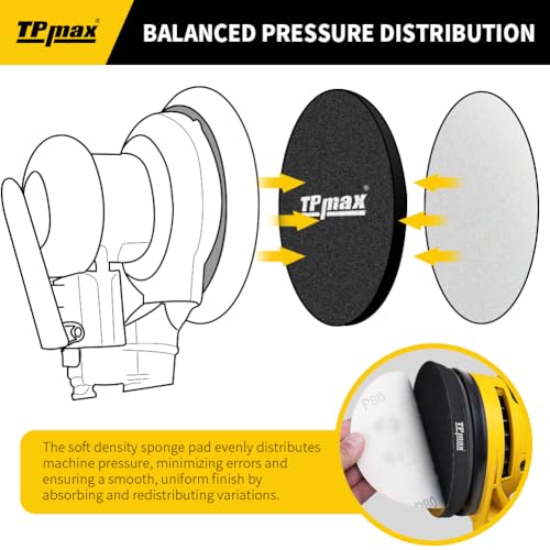TPmax 6 Inch Sanding Interface Pads Hook & Loop Foam Buffer Pads for Orbital Sander 5 Pack - size: No Hole