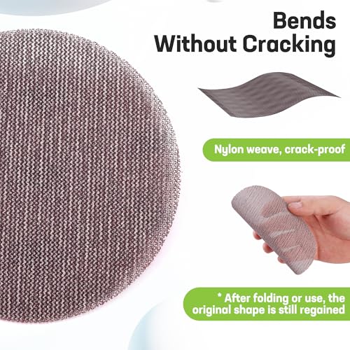 WORKPRO 20-Piece Sanding Discs - 5-Inch Hook and Loop Sanding Disc for Dust-Free Sanding, Tear-Resistant Nylon, 80/120/180/240/320 Grits for Orbital Sanders