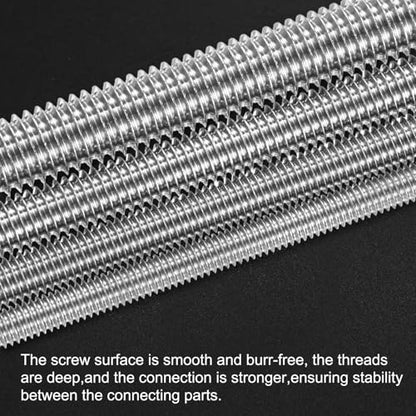 M METERXITY 12-Pack Fully Threaded Rod, M5x60mm 304 Stainless Steel Right Hand Thread Bar Studs for Furniture Anchor Bolts/Clamps/U-Bolts, Metric Threaded Screw - size: M5x60mm