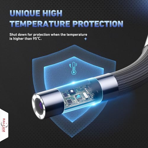 Ralcam 360° Articulating Borescope, 6.2mm/0.24in Slim Probe - size: 3.3FT Flexible Cable