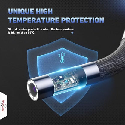 Ralcam 360° Articulating Borescope, 6.2mm/0.24in Slim Probe - size: 3.3FT Flexible Cable